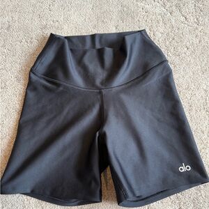 black ALO biker shorts